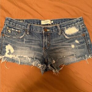 Abercrombie & Fitch Blue Distressed Jean Shorts